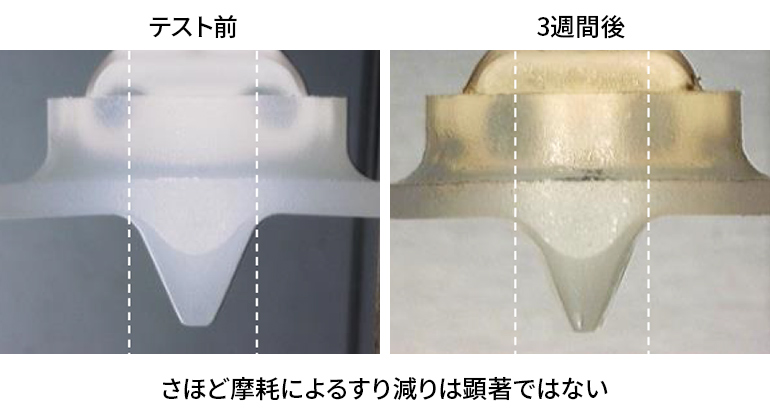 さほど摩耗によるすり減りは顕著ではない