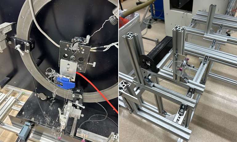 社内の紡糸・試験設備の写真