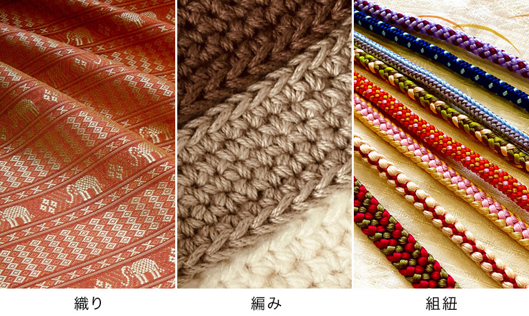 織り、編み、組紐のイメージ